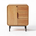 Meuble de rangement en bois clair avec 2 tiroirs et 1 porte 60 x 45 x 80cm